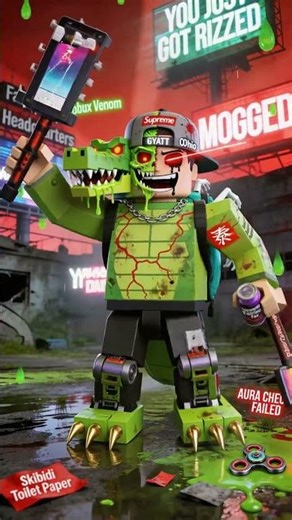 HYPER-VENOM-GATOR-RIZZLER-X AURA +7777 GOES NUCLEAR 🔥 | Brainrot TV SHOW Ep. Chaos #fyp #shorts