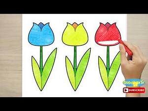 FLOWER (BUNGA) part 3 - How to Draw and Color - Coconana