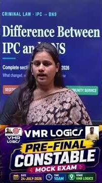 Criminal Law - Difference between IPC & BNS| VMR Logics