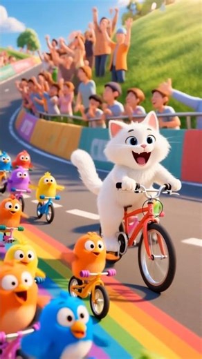 🔥Cutest Bike Race Ever! 🐱🚲✨ #cutest #byke #race #byker #shorts #aiviralshorts #cutecat