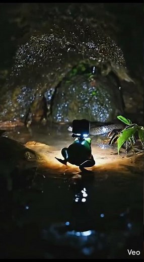 Ai Tiny Camera on a Tree Frog | Ultra Realistic Jungle Night Scene
