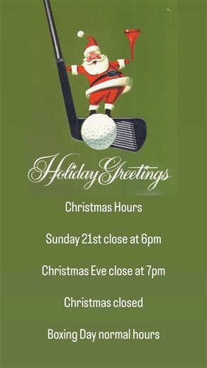 🎄Christmas hours 🎄 Back to normal on Boxing Day. | Prodrive Golf