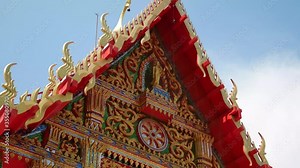 Thai Styled Church Building where People Doing Buddhist Ordination inside, This type of Building is Main Building in every Temple
