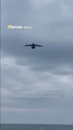 RAF A400M Atlas says hello to rowing team