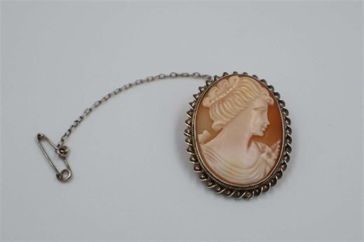 Elegant Vintage Italian Shell Cameo Brooch Sterling Silver 800 925, Hand Carved Lady Cameo, Classical Antique Style Jewelry - Etsy