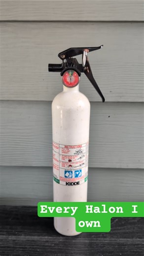 Every Halon 1211 fire extinguisher I own #shorts #fireextinguisher #fireprevention #fyp #firetime