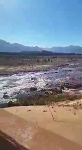 The welcome sight last Sunday at Theewaterskloof Dam, after rain in the drought-stricken Western Cape the previous week. This is the dam which provides Cape Town with most of its drinking water. TY Stan Sanetra - "From Vyeboom... our kids used to jump off this bridge into the water... but it was much fuller then! 😜" There's a chance of more rain this week! | SAPeople.com - for South Africans in SA and expats