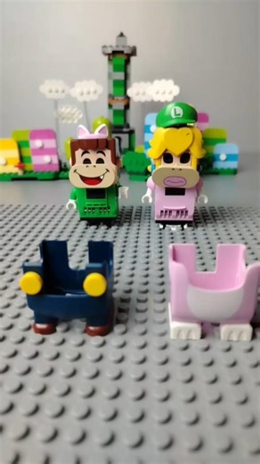 Lego luigi and peach exchange outfit #legosupermario #lego #legotoys #brick