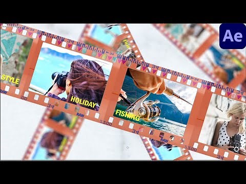 3D Film Reel Slideshow Animation in After Effects Tutorial
