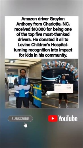 Amazon hero ALERT 😱💙 Driver donates $10K to help kids 💸🔥 Heart of GOLD! ✨