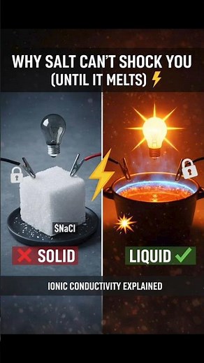 Why do ionic compound conduct electricity when liquid but not solid #science
