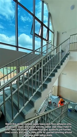 "Watch Stair Tread Rubber Mat Installation Transformation!"#shorts