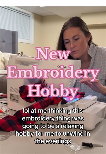 I promise I’m having fun learning to embroider…despite what my face looks like! #embroidery #beginnerembroidery #embroider #brotherse725 does anyone else look like this the entire time their machine is running?!