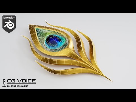 How to model Peacock Feather jewellery design in blender _ Blender Jewellery Modeling _ 05