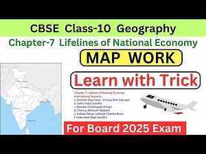 Map Work | CBSE Class 10 Geography Chapter 7 Lifelines of National Economy airports | Board 2023