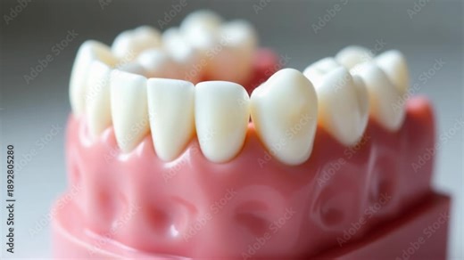 Video A detailed view of a dental model showing the inner structure of teeth