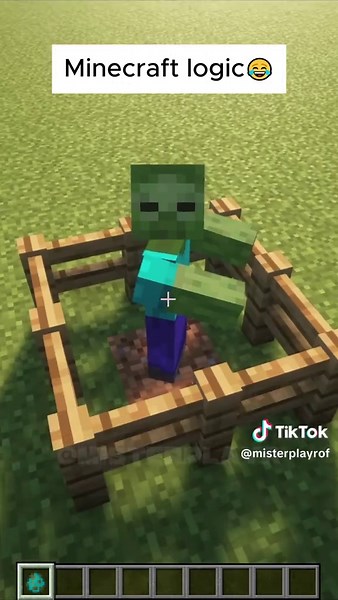 How does the zombie burn #minecraft #minecraftmemes