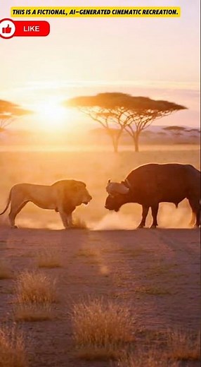 When Lion Faces Buffalo