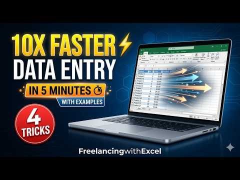 Data Entry Fast Kaise Kare in Excel ⚡ | 4 Easy Tricks (5 Minutes)