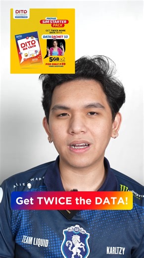 This is your sign to be a ka-DITO from the GOAT KarlTzy!✨ Grab a SIM Starter Pack, top up with Data Sachet 50, and get twice the data. Let’s ride! ❤️💙💛 #DITOTelecommunity #DITOWithTeamLiquid #PaskongTodoTodoDITO HOLIDAY SIM BONUS DATA - Promo runs from November 15, 2025 to December 31, 2025. Per DTI Fair Trade Permit No. FTEB-242803 Series, of 2025. HOLIDAY RAFFLE PROMO - Promo runs from Nov. 22, 2025 to Jan. 31, 2026. Per DTI Fair Trade Permit No. FTE B-242406 Series of 2025 DITO SIM CARD P39