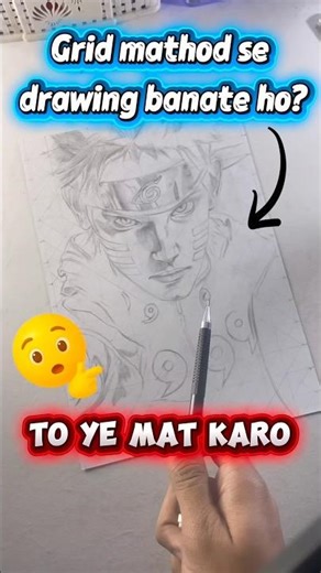 Grid mathod Sahi h🤔 comment me batao #shorts #youtubeshorts #drawingtutorial #narutodrawing