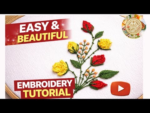 Beginner Friendly Floral Hand Embroidery Tutorial |Relaxing Flower Hand Embroidery|Satisfying stitch