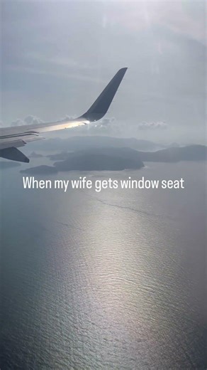 My View Vs Wife view Window seat in Airplane. #travel #funny