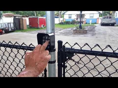 Gate1® GA-15 Wireless Keypad on Chain Link Fence