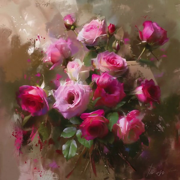 Rose Flower Clipart: Printable Painting Roses, Commercial Use (digital Download) - Etsy