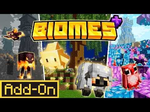 BIOMES + Addon for Minecraft Bedrock Edition Exploring New Biomes Mobs and Structures