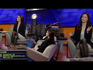 Heather Zumarraga seated wearing a short skirt w/bkack pantyhose - TV talk show Gutfeld! - 01 27 25