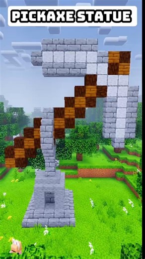 Minecraft Pickaxe Statue 🤓 (From the Start) #minecraft #yescutiepie #pickaxestatue #ytshorts #Shorts