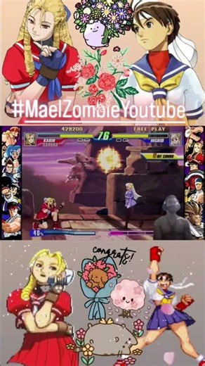 Karin & Sakura Brazilian Spring Gameplay 🌺💮💗🌸🌹🎮 - Capcom Fighting Evolution - Mael Zombie