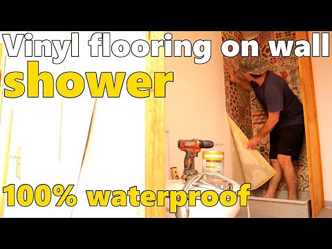 The Easy Way How to Lay Vinyl Flooring on Shower Walls (S1 Ep32)