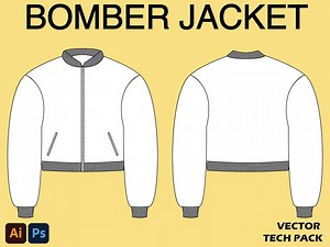 Bomber Jacket, Varsity Jacket, Streetwear, Tech Pack Template, Mock up Template, for Illustrator, Photoshop - Etsy Canada