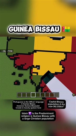 Guinea Bissau 🇬🇼 #minecraft #mapper #mapping #pixel art #geography #countries #africa #guineabissau