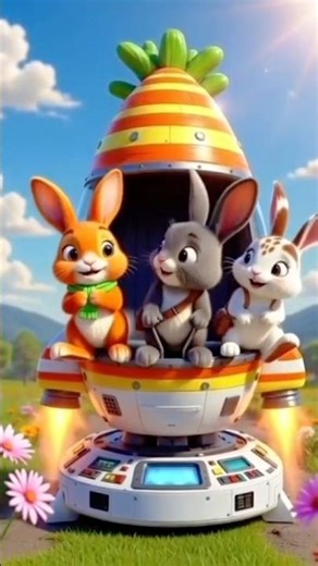 Space Rabbits on a Mission! 🐰✨RocketRabbits #CartoonShorts #FunnyRabbits #shortvideo #KidsCartoon
