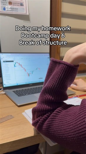 Doing my homework Bootcamp day 6 Break of structure #mindset #learning #trading #daytrading #goals