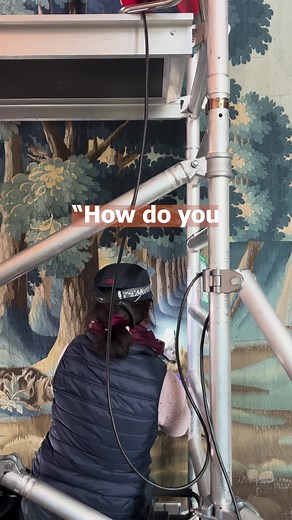 How do you give a seventeenth-century tapestry some TLC? If you’ve visited Falkland Palace & Garden NTS, you’re sure to recognise these six striking tapestries detailing an imagined hunting scene that until recently, hung in the Long Gallery. They’ve undergone remedial work to improve support and display over the years but due to their age, weight and an increase in humidity across the palace, the decision was made to give the tapestries a bit of a break. This presented an opportunity for our co