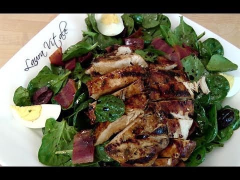 How to Make Spinach & Grilled Chicken Salad - by Laura Vitale - Laura in the Kitchen Ep 108