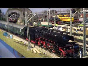 Modelleisenbahn Nostalgie Märklin H0 , Marklin vintage layout running session 60s, 70s