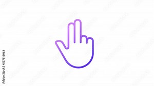 Animated multi touch gradient icon. Double finger control. Touchscreen navigate. Display control. Seamless loop HD video with alpha channel on transparent background. Outline motion graphic animation Stock Video