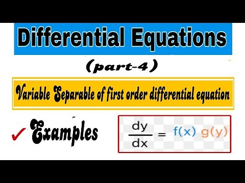 Variable Separable form of differential equations||Examples|@vmatics444