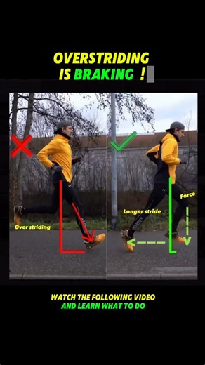 Mike Trees on Instagram: "Overstriding is braking. When the foot lands too far in front of your center of mass the ground reaction force points back into you. That raises impact at the knee and hip, increases contact time, and lowers your running economy. The goal is not to reach farther. Create your stride length behind you. Land with a near vertical shin, foot just ahead of the hip, knee slightly bent. Then apply force backward and let your hip extension and elastic recoil carry you forward. M