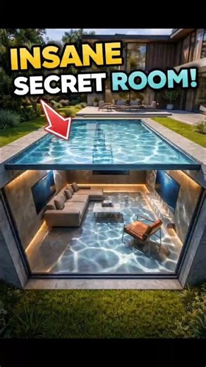 What's HIDDEN Under This Swimming POOL?#youtubeshorts #asmr #interiordesign