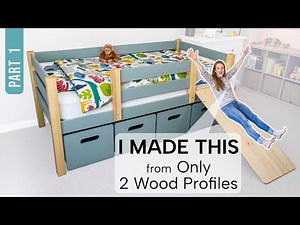 Make a Toddler Bed with Storage & Slide | Part 1 | PLANS