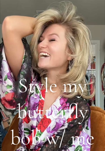 Let me show yall how I style my butterfly bob with a “faux blowout” #hairstyles #blowout #layeredhaircut #pincurls #blowoututorial