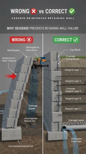 GEOGRID REINFORCED RETAINING WALL A PRACTICAL GUIDE #RetainingWall #Geogrid #construction #2026