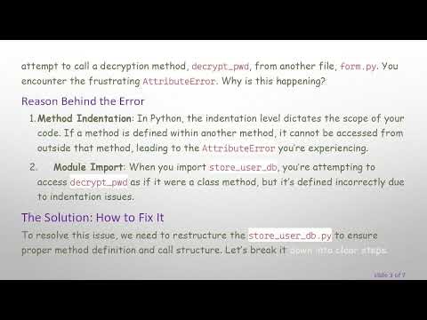 Fixing the AttributeError: How to Properly Define and Call a Method in Python Classes