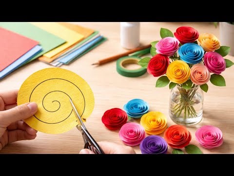 How to make paper flower step by step/Very Easy paper Flower Craft/Paper flower/Diy paper flower/DIY